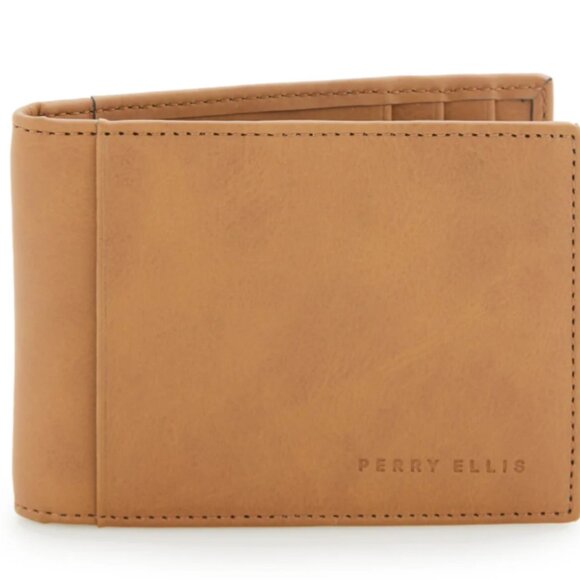 Perry EllisTan Leather Money Clip Wallet - Picture 3 of 6